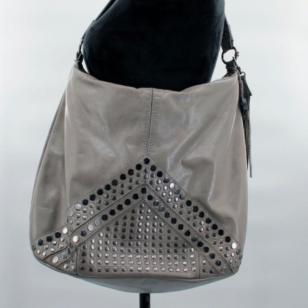 Sak Grey Metal Studded Should Bag Very Soft Leather